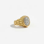 Vintage Snake Ring in Yellow Gold and Diamonds
