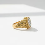 Vintage Snake Ring in Yellow Gold and Diamonds