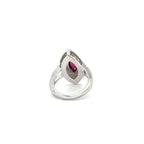Bague marquise or blanc - Rubis et Diamants
