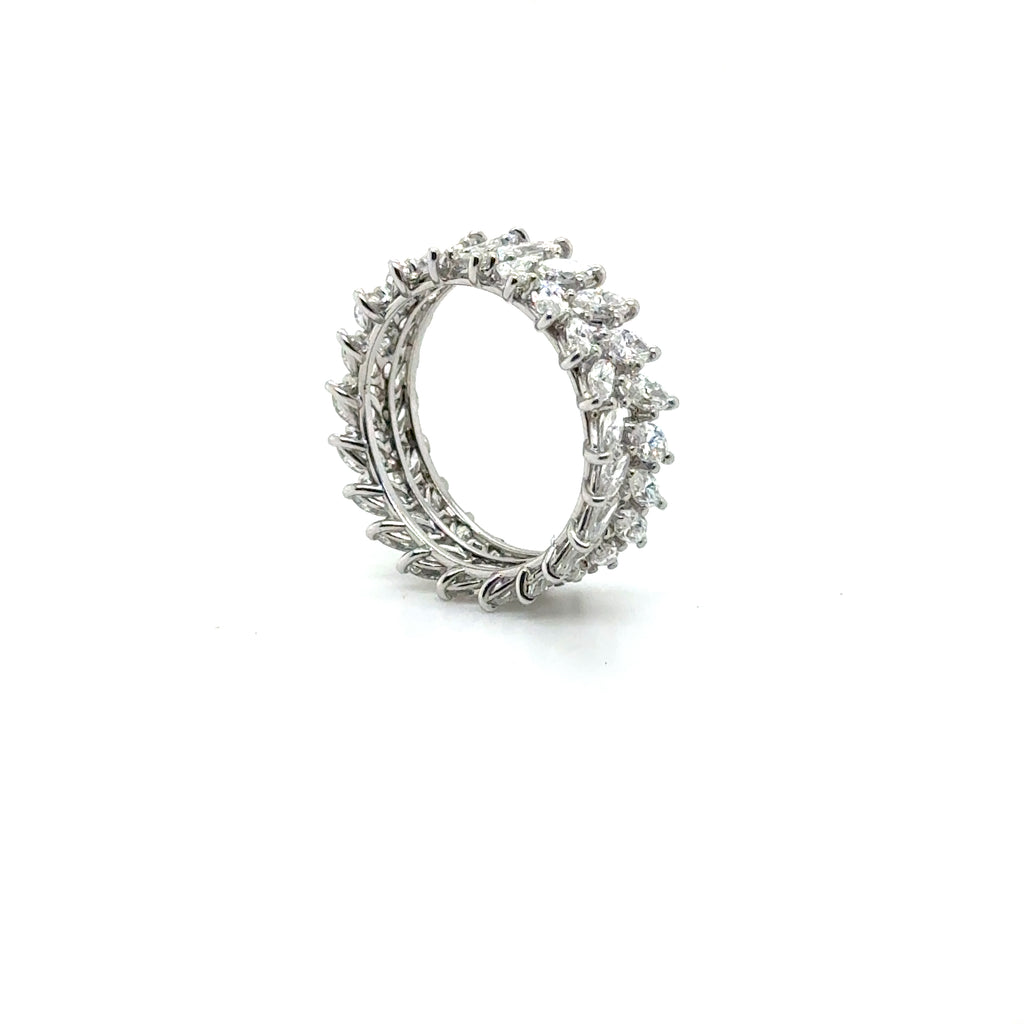 White gold and marquise-cut diamond wedding band