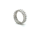 White gold and marquise-cut diamond wedding band