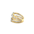 Bague 5 rangs or blanc et jaune - Diamants