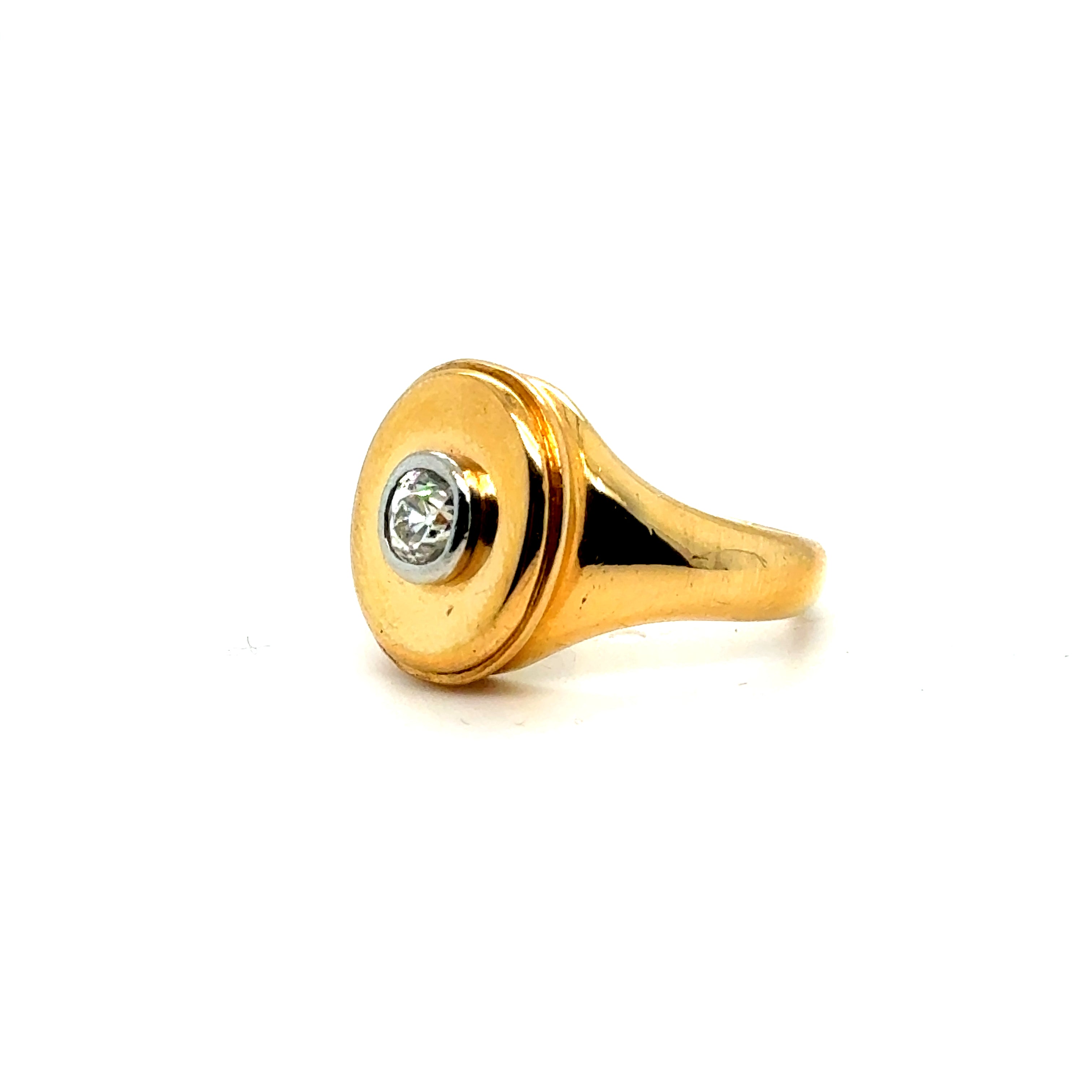 Chevalière Or jaune et Diamant