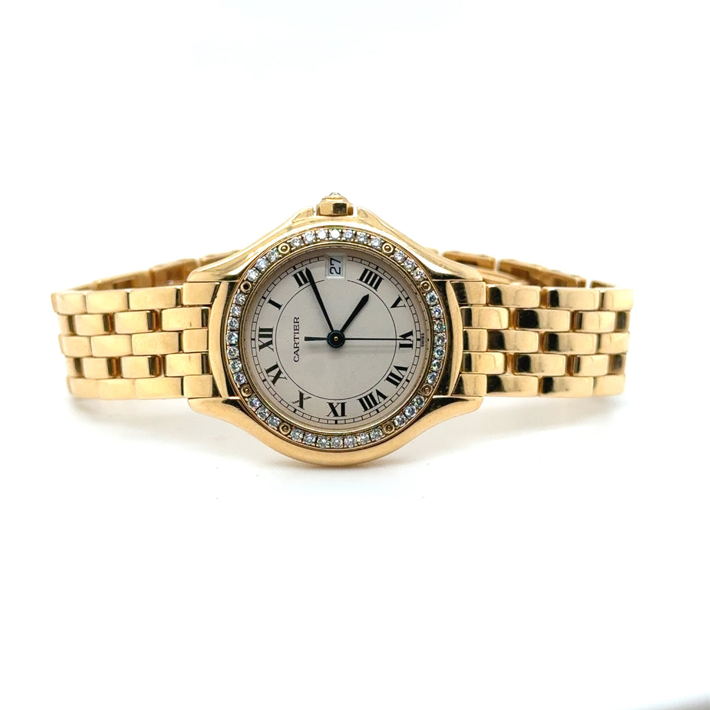 Cartier - Montre Cougar - Or Jaune et Diamants