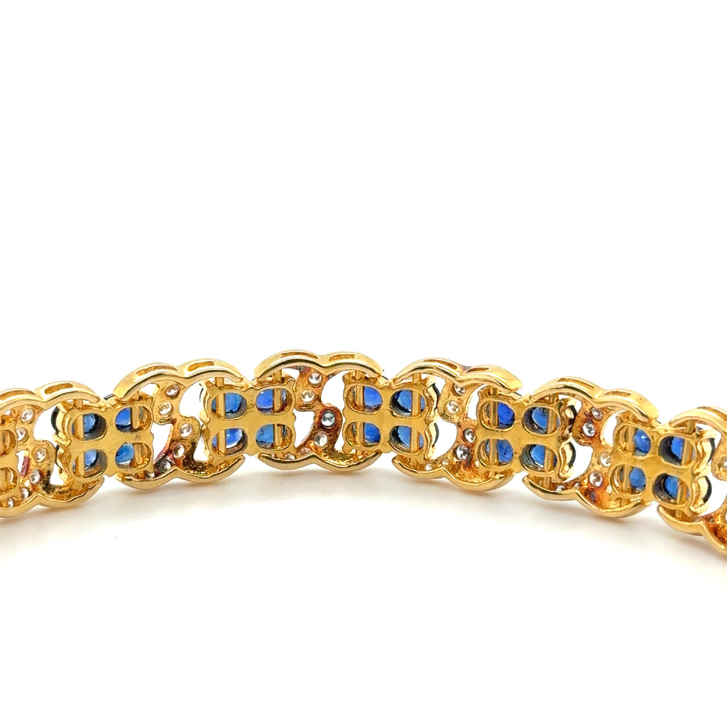 Bracelet Or Jaune 22 carats - Saphirs et Diamants
