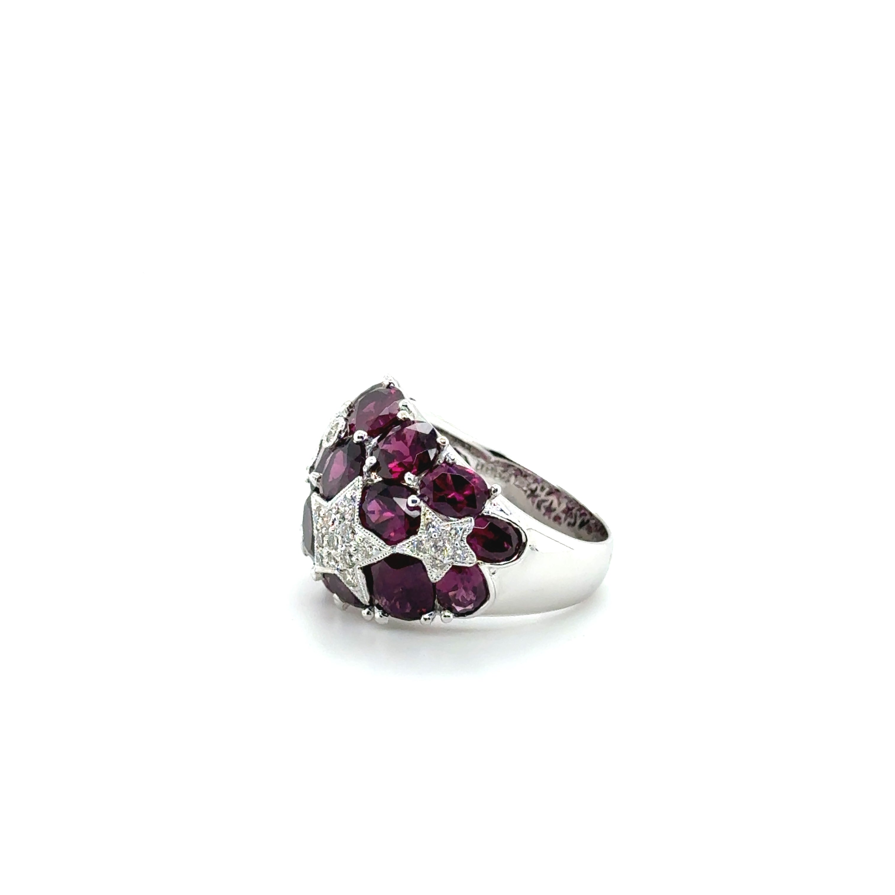 Bague Étoiles - Or Blanc - Tourmaline et Diamants