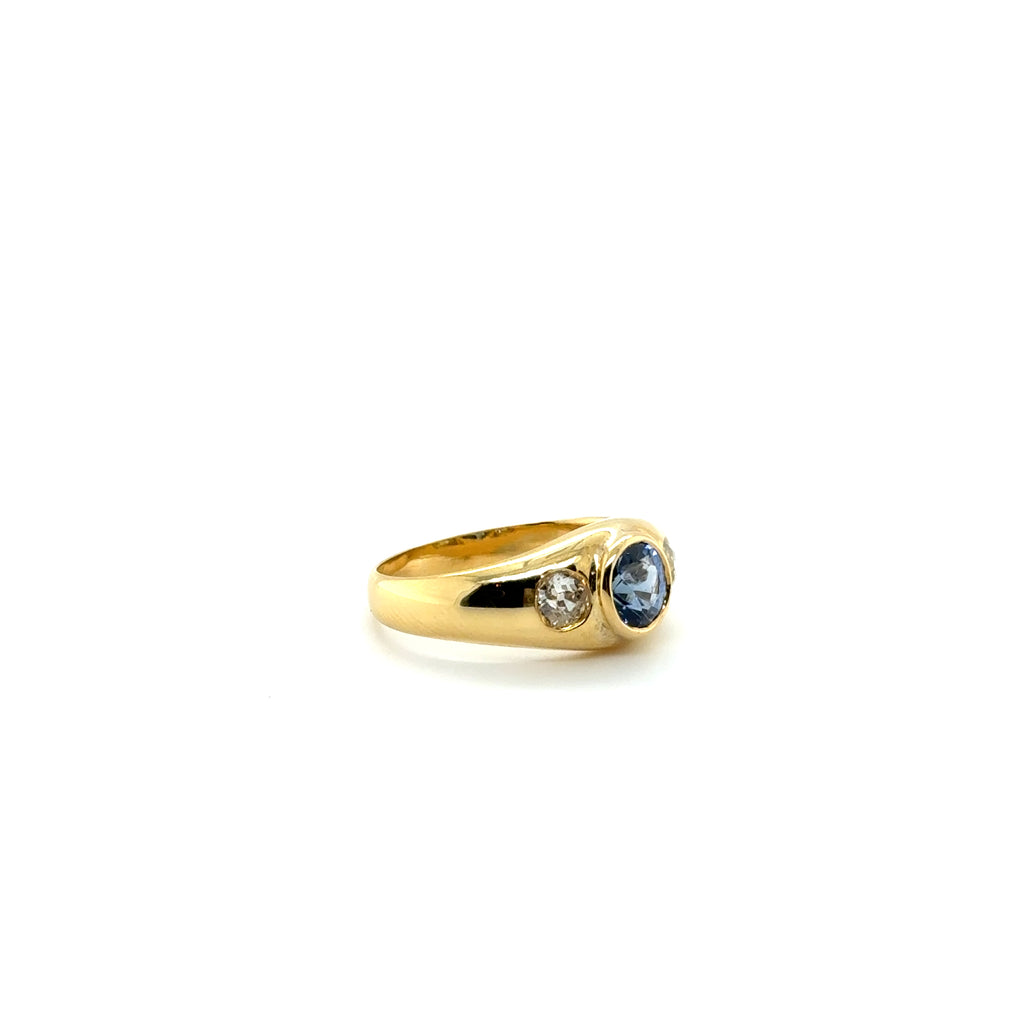 Bague Or Jaune - Saphir et Diamants