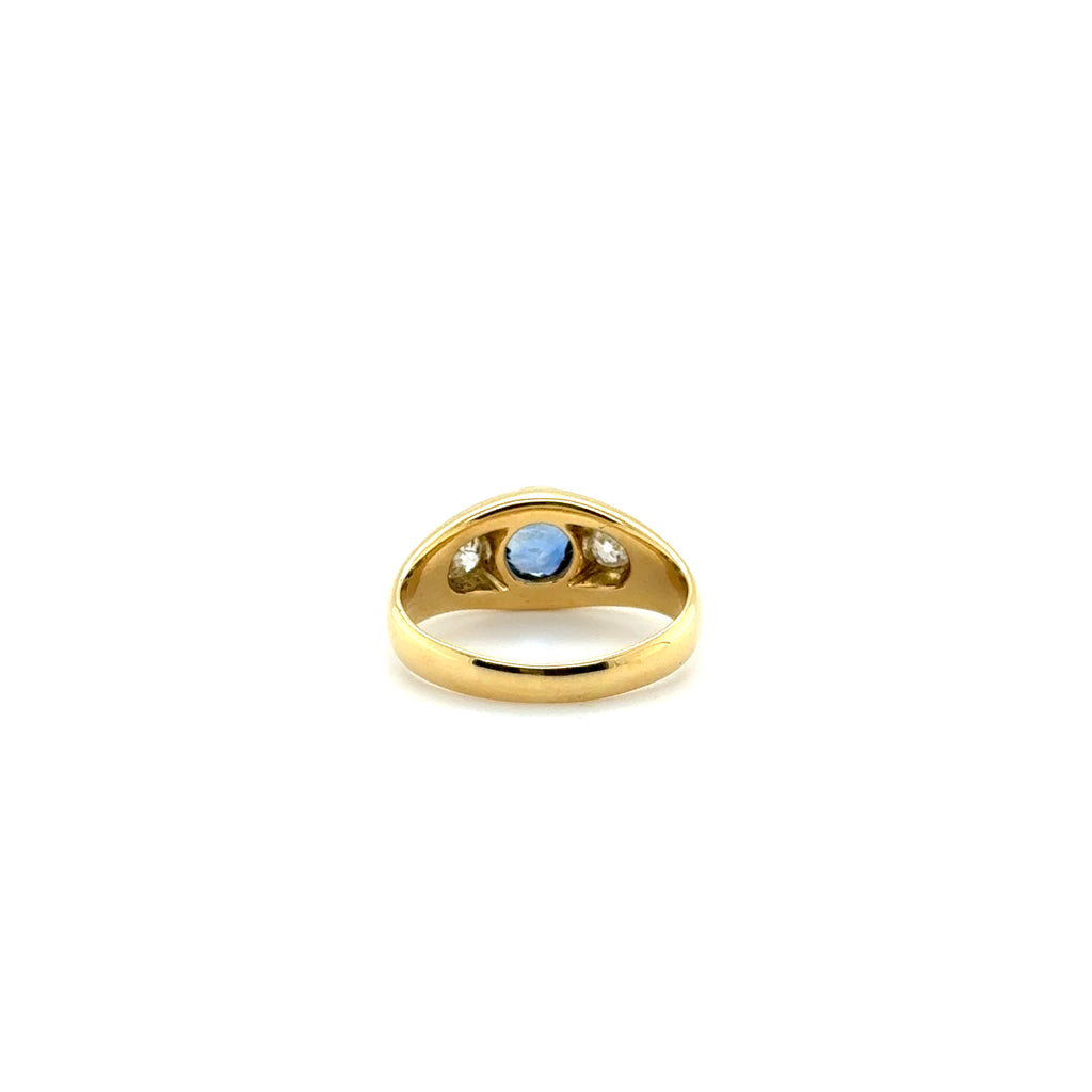 Bague Or Jaune - Saphir et Diamants