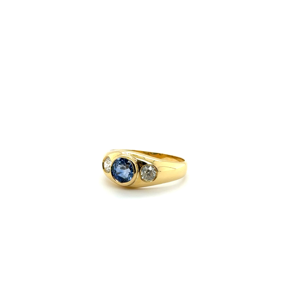Bague Or Jaune - Saphir et Diamants