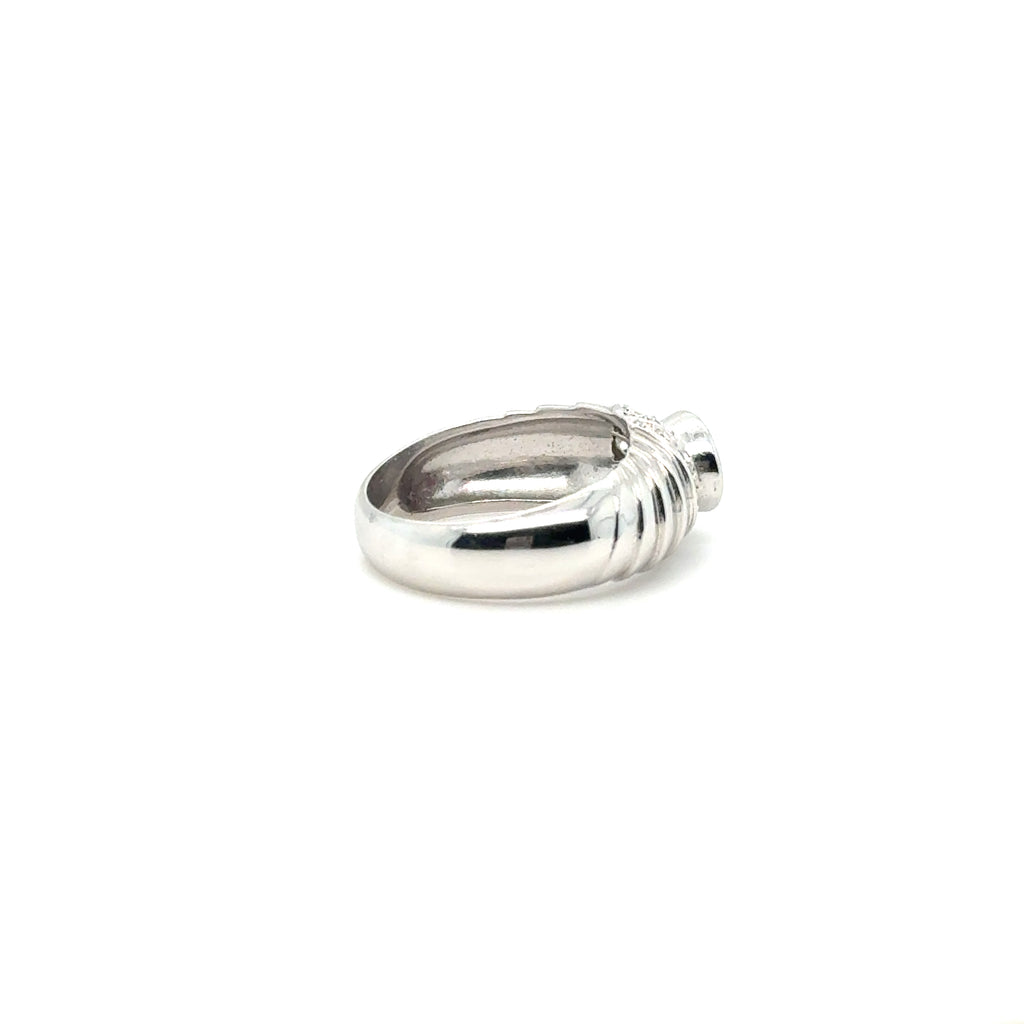 Bague Ancienne Or Blanc - Rubis et Diamants