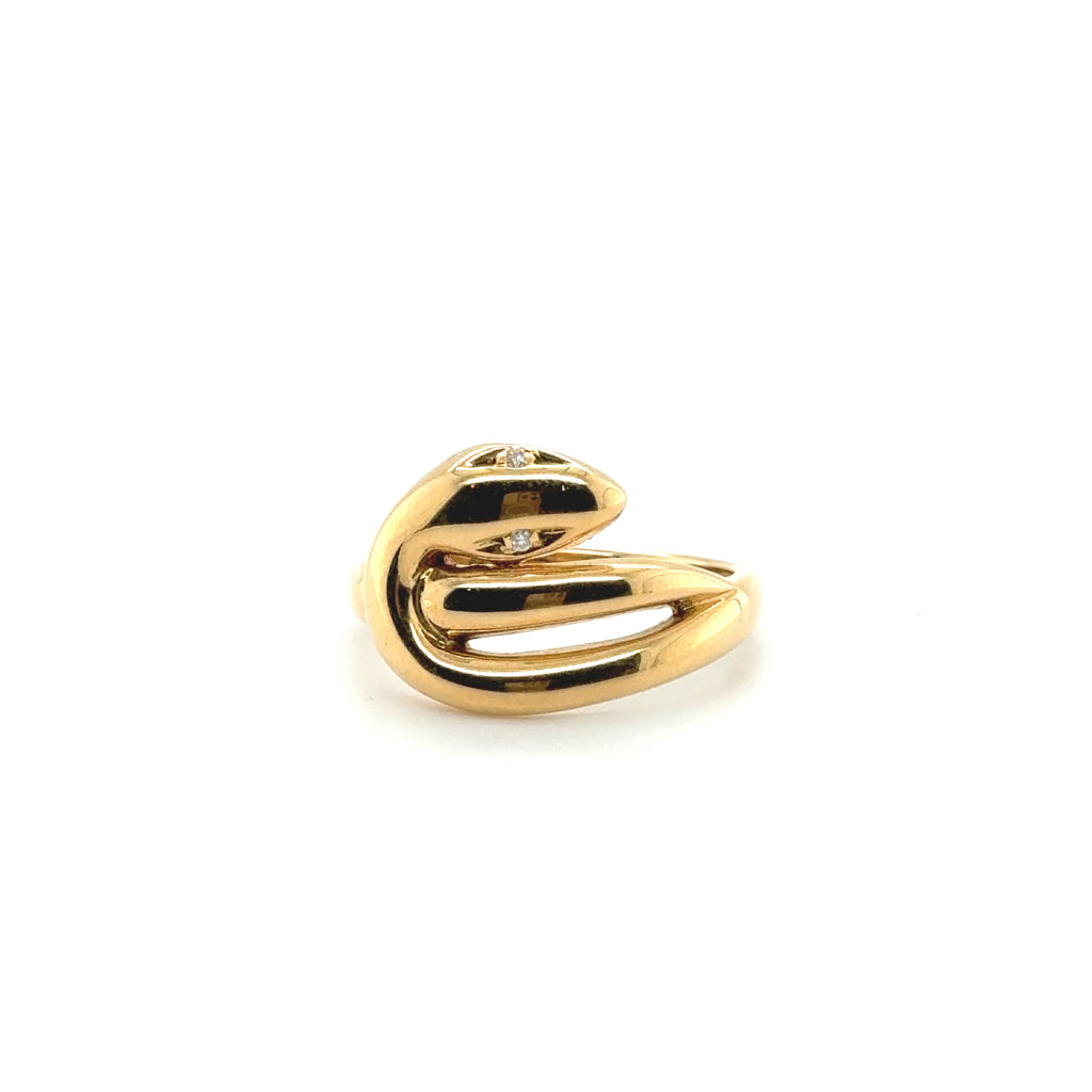 Bague Serpent - Or jaune et Diamants