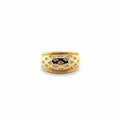 Yellow gold and diamond ring