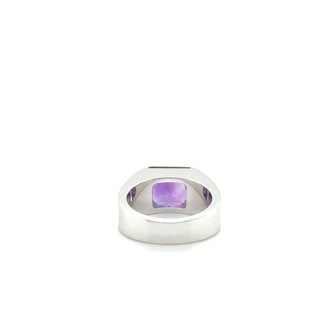 Cartier - Bague Tank Or blanc avec Améthyste