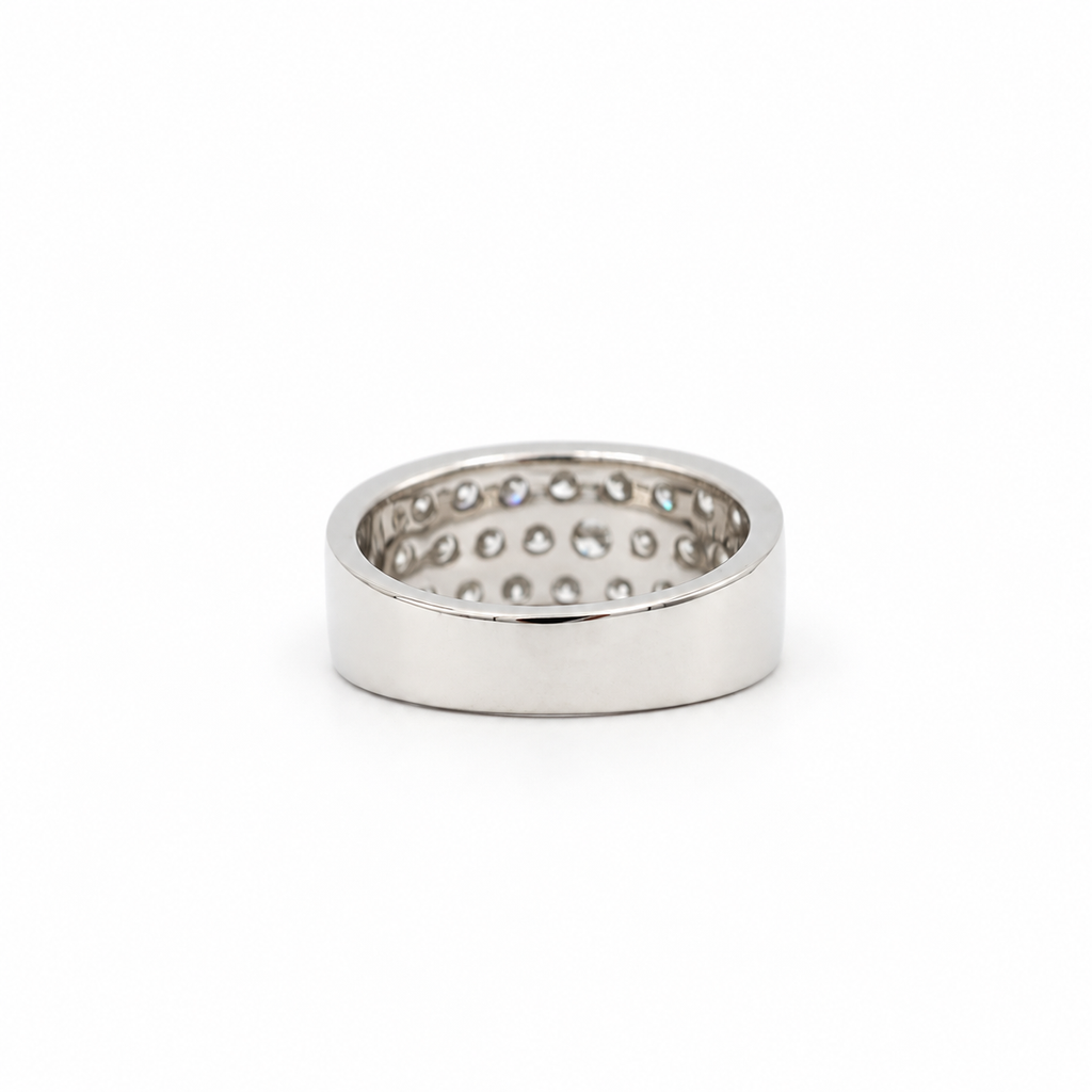 Bague Bandeau - Or blanc et Diamants