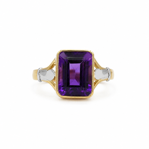 Bague 2 ors - Améthyste
