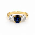 Bague 2 Ors - Saphir et Diamants