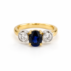 Bague 2 Ors - Saphir et Diamants
