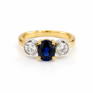 Bague 2 Ors - Saphir et Diamants
