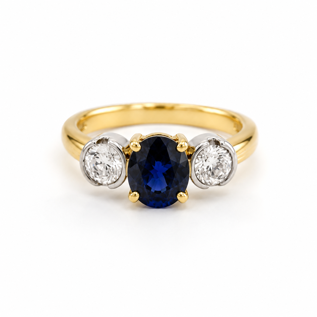 Bague 2 Ors - Saphir et Diamants