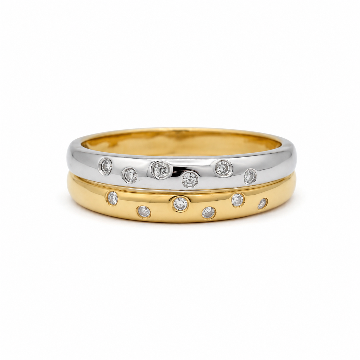 Bague 2 ors - Diamants