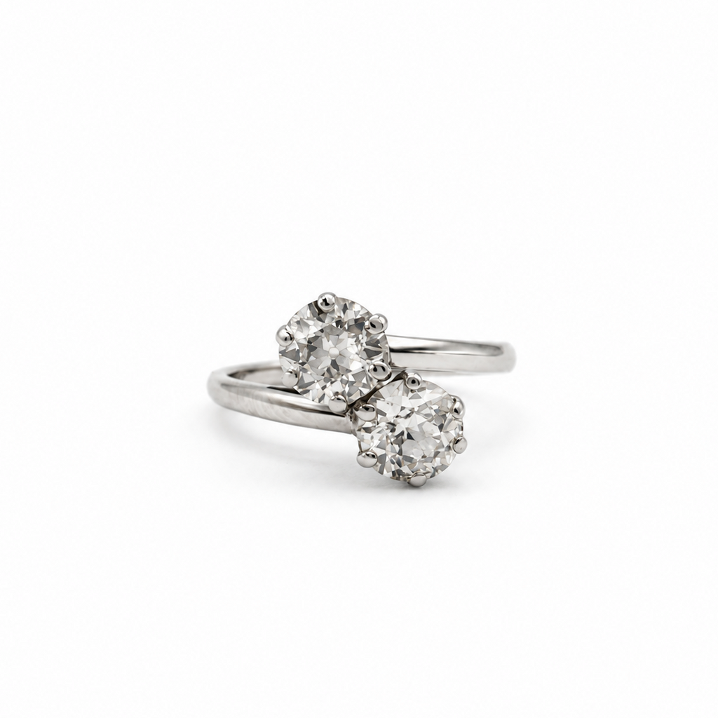 Bague Toi et Moi - Or blanc et diamants