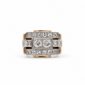 Bague Tank - Or rosé et Diamants
