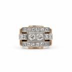 Bague Tank - Or rosé et Diamants