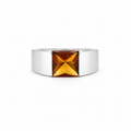 Cartier - Bague Tank Or Blanc et citrine