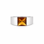 Cartier - Bague Tank Or Blanc et citrine