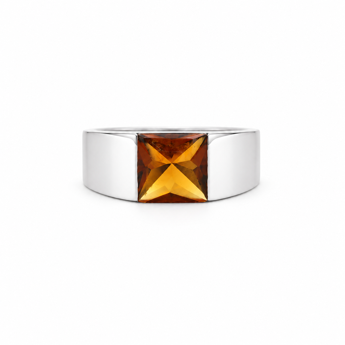 Cartier - Bague Tank Or Blanc et citrine