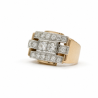 Bague Tank - Or rosé et Diamants