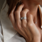 DINH VAN - White Gold and Diamond Lock Ring