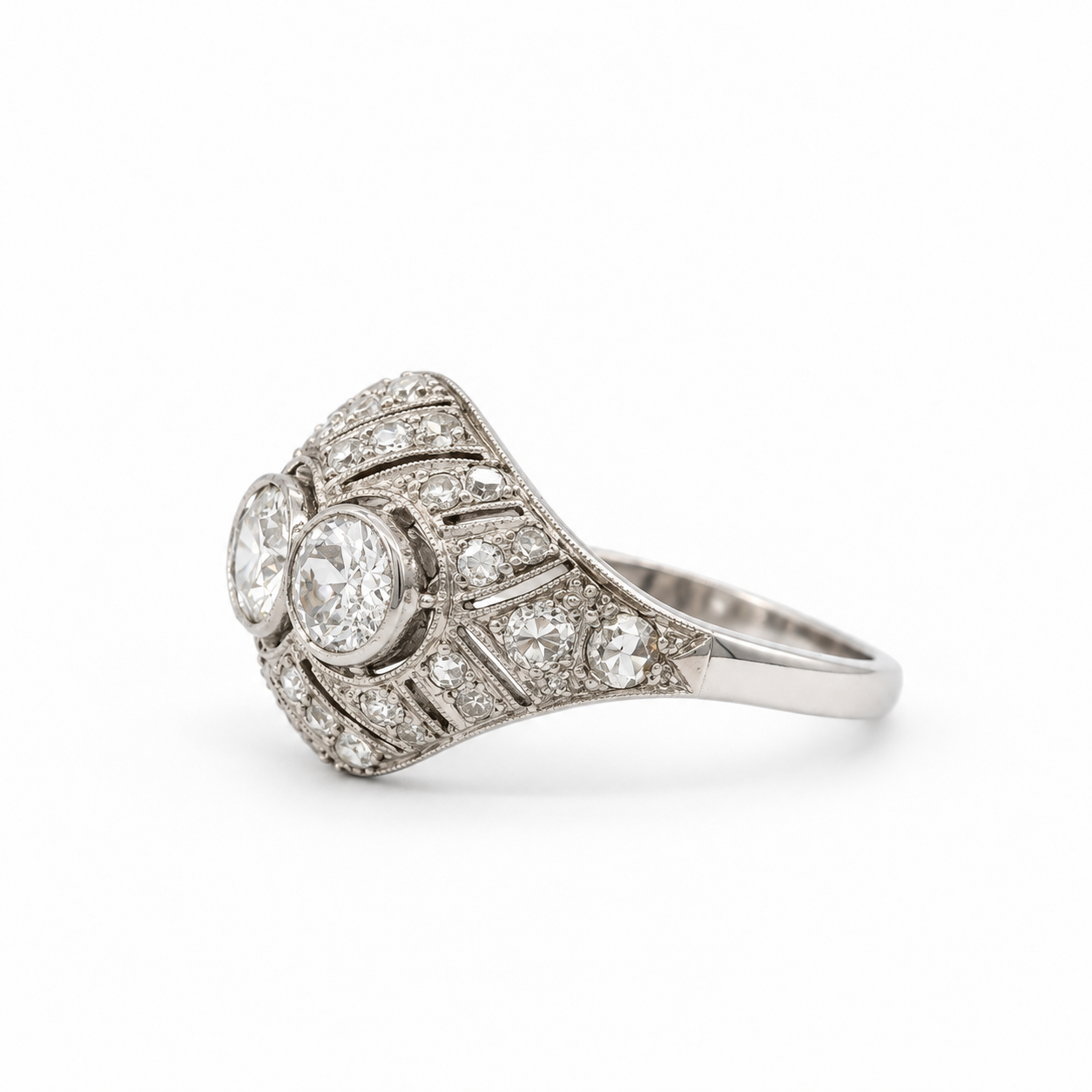 Art déco - Bague Platine - Diamants 1,50 carats