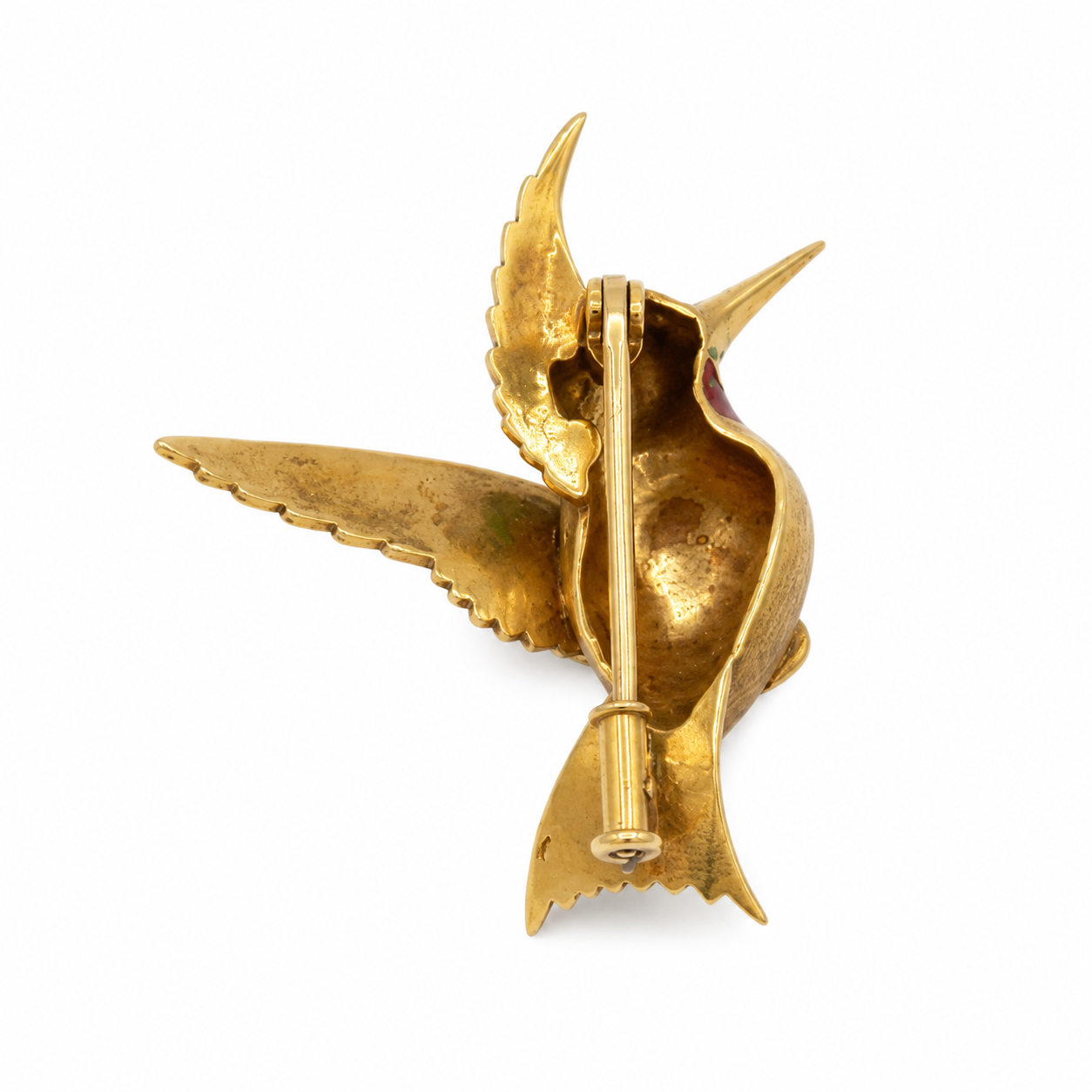 Broche Colibri - Or Jaune - émail