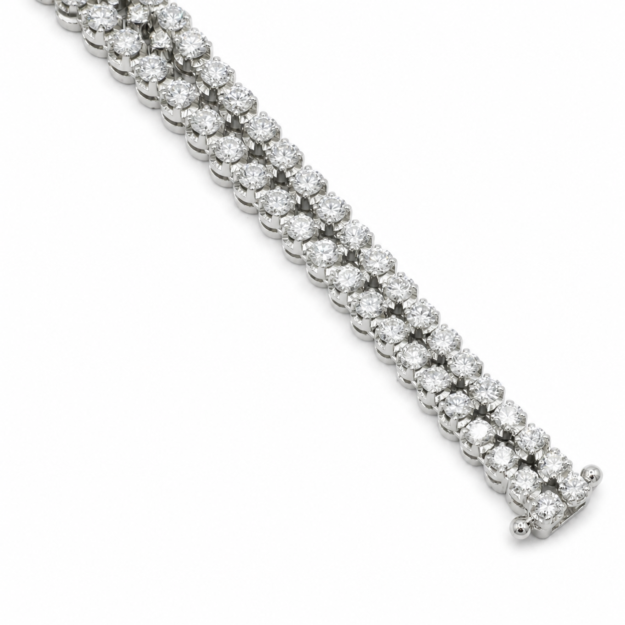 Bracelet Or blanc - Diamants 10 carats - 1970