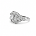 Art déco - Bague Platine - Diamants 1,45 carats