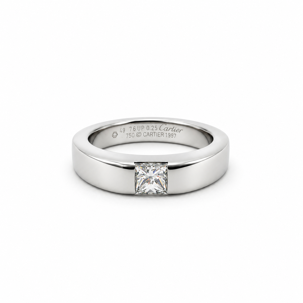 Cartier - Bague Tank Or blanc - Diamant