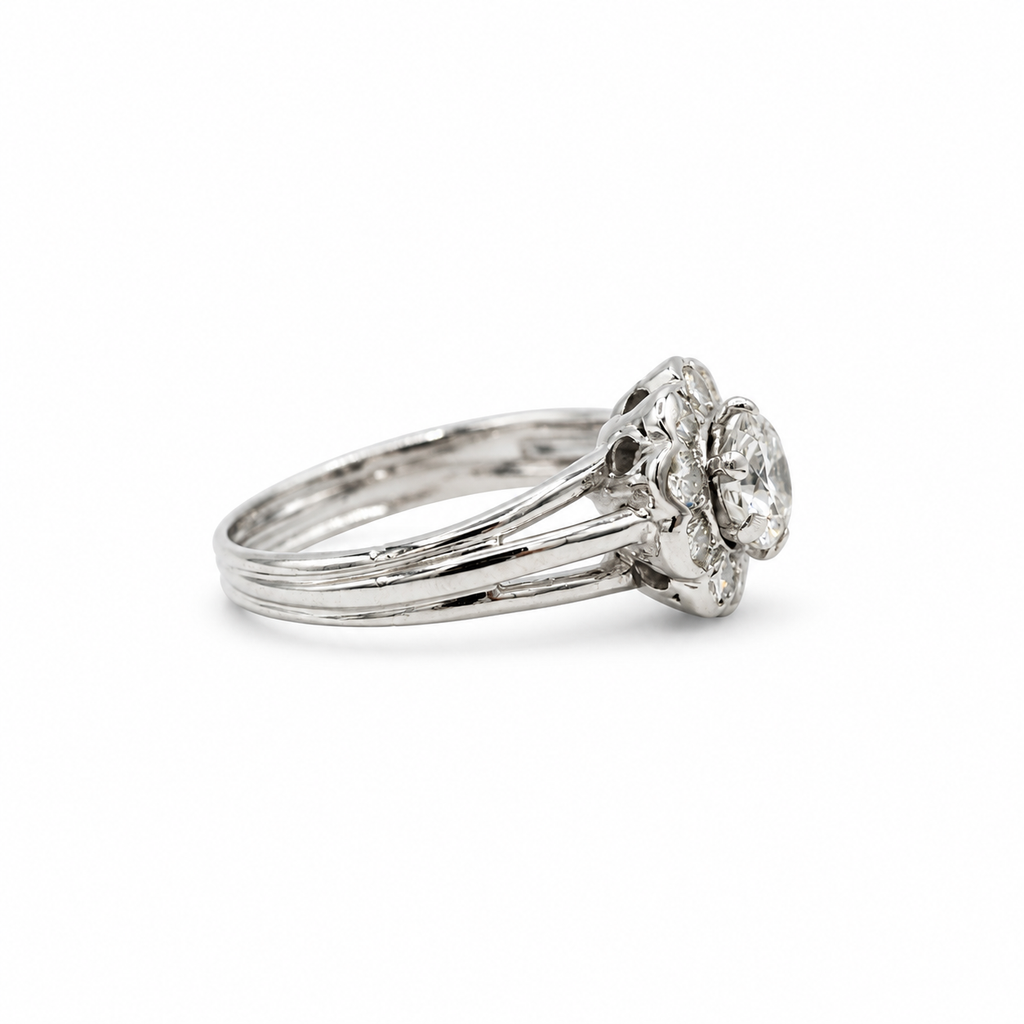 Bague Marguerite Platine et diamants