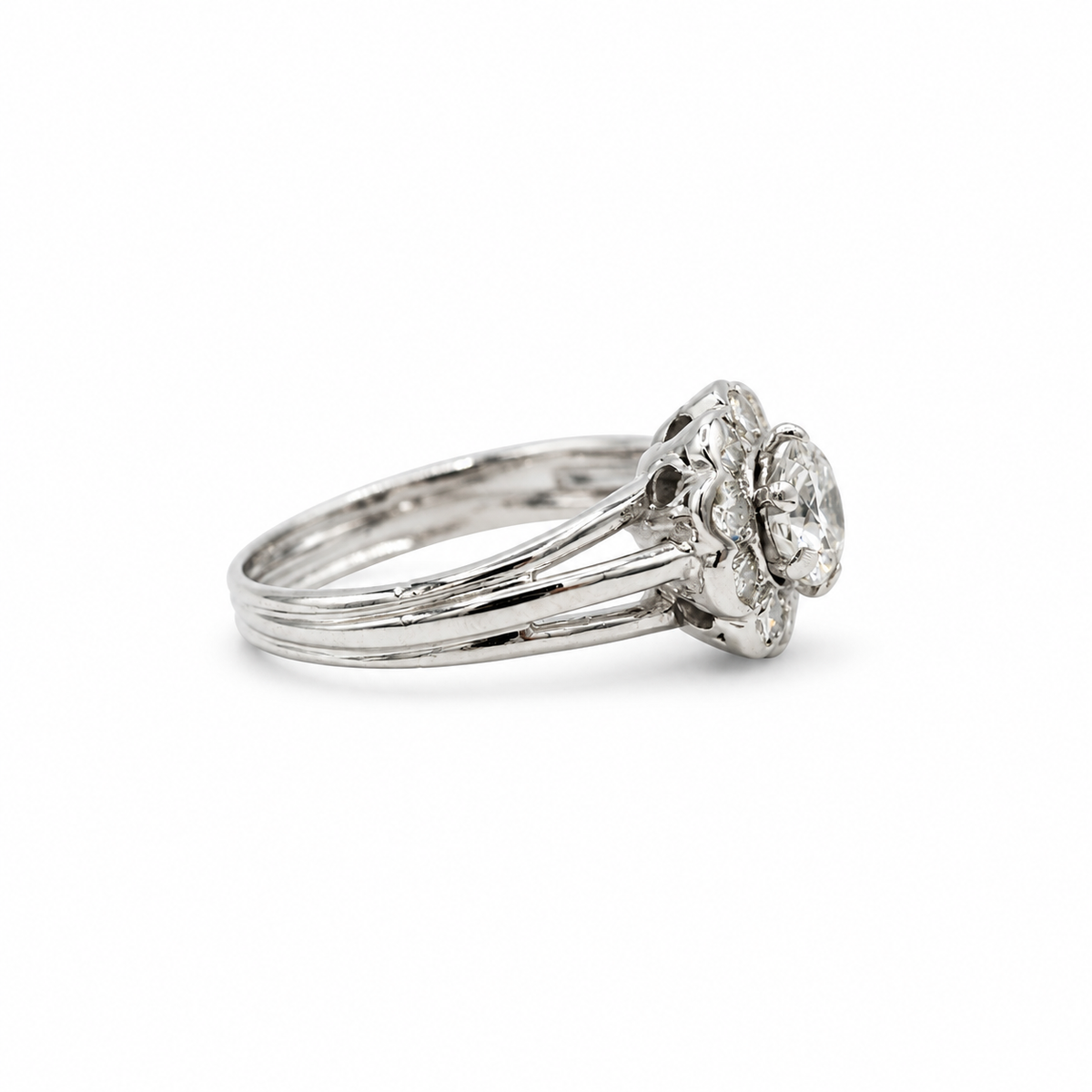 Bague Marguerite Platine et diamants