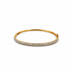 Bracelet Jonc semi pavé Or jaune et diamants