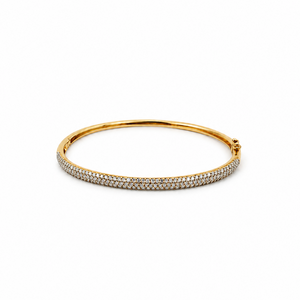 Bracelet Jonc semi pavé Or jaune et diamants