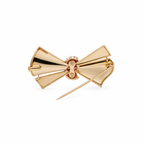 Broche Noeud Or rosé et rubis
