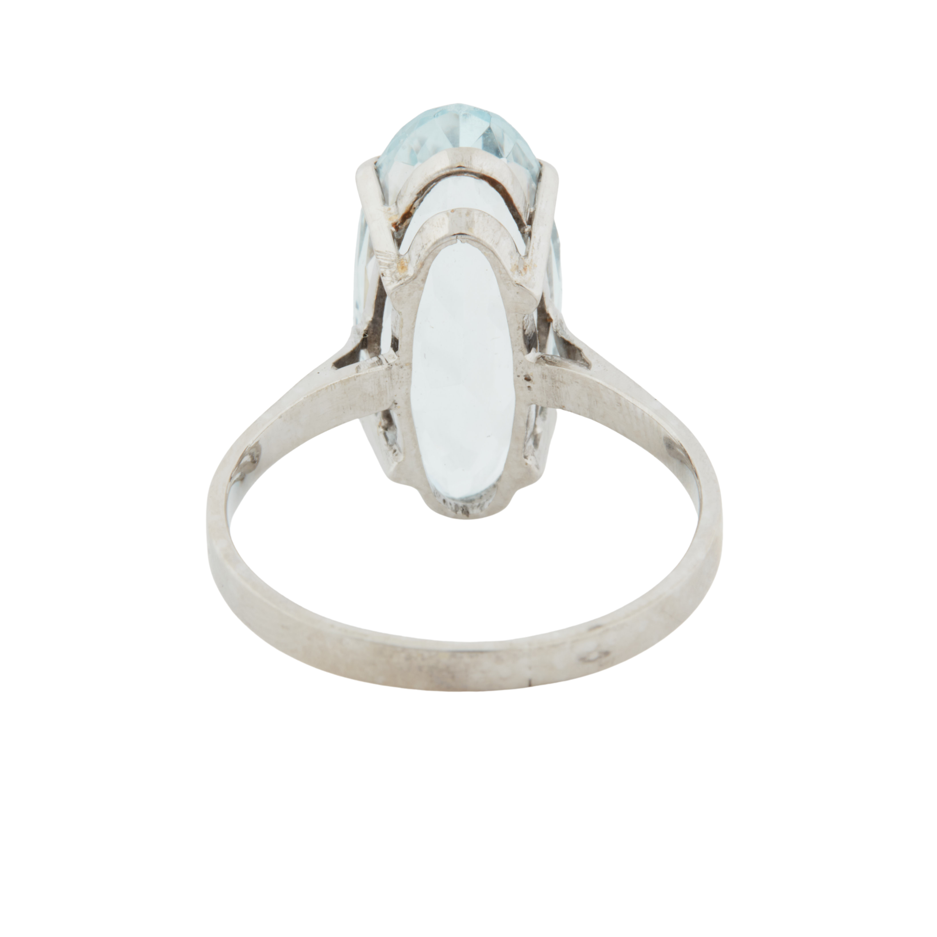Bague Or Blanc - Aigue Marine