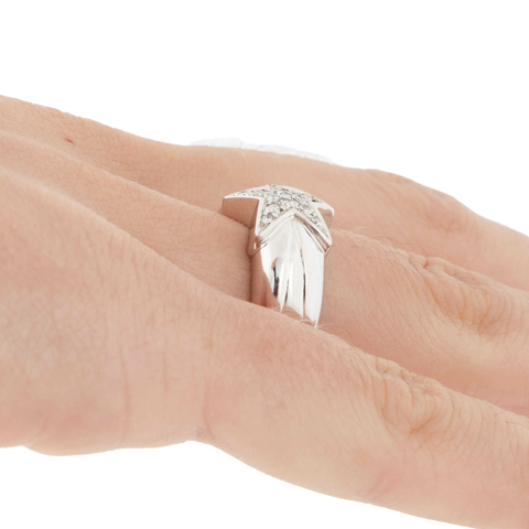 BAGUE ÉTOILE EN OR BLANC 18 CARATS