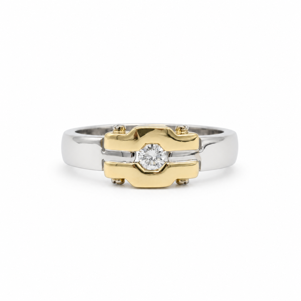 Art déco - Bague deux ors et Diamant
