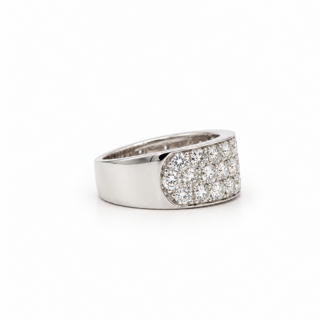 Bague Bandeau - Or blanc et Diamants