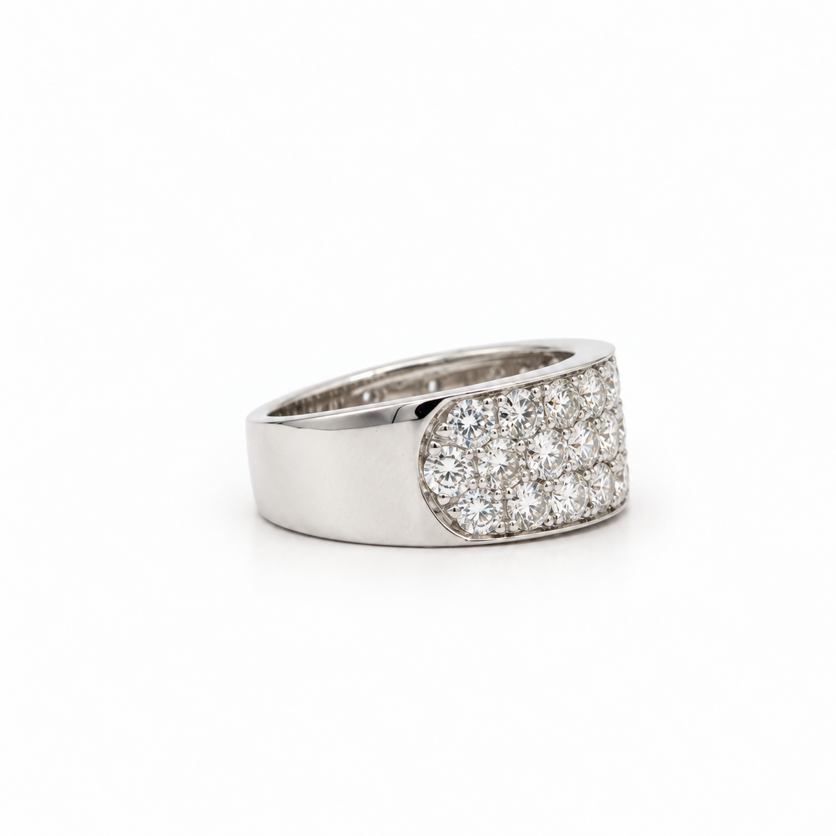 Bague Bandeau - Or blanc et Diamants
