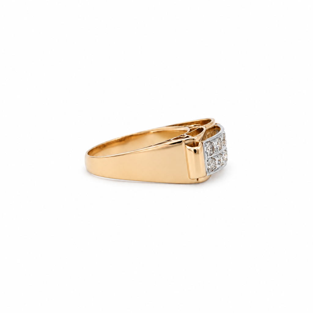 Bague Tank or rosé et Diamants