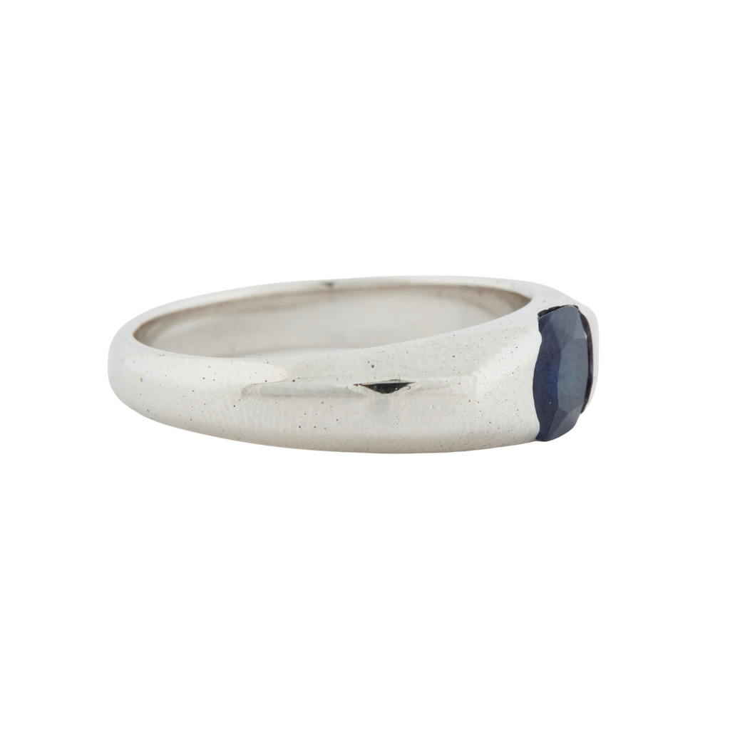 Bague Or Blanc - Saphir