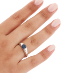 Bague Or Blanc - Saphir
